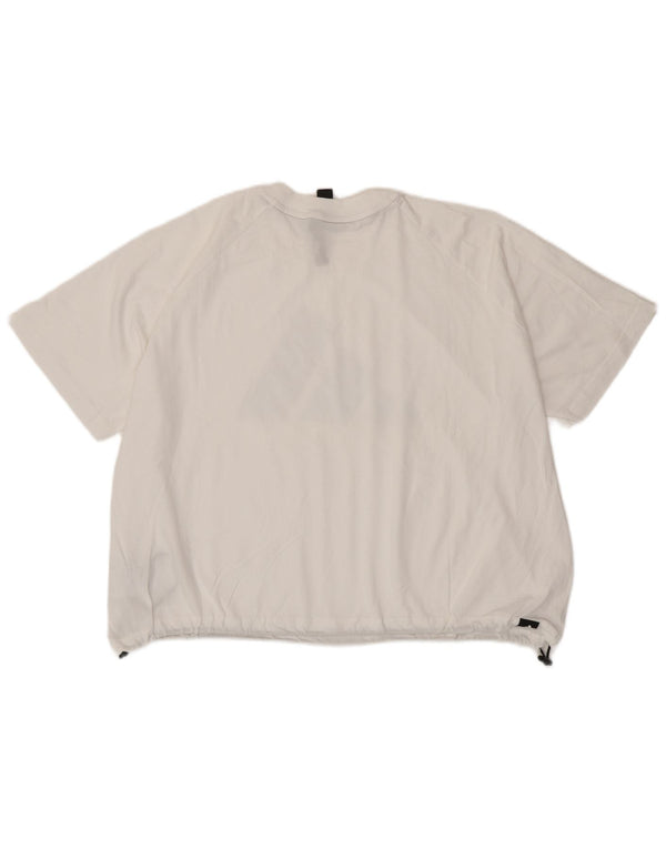 ADIDAS ženska majica kratkih rukava s velikim grafičkim kratkim rukavima UK 10 Small White Cotton