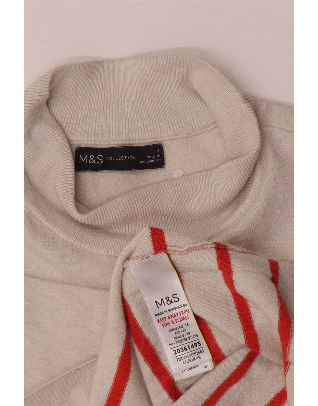 Marks & Spencer ženski prsluk UK 14 srednje bež prugasta viskoza