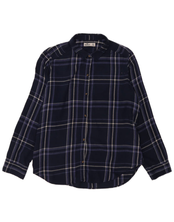 Hollister ženska flanelska košulja UK 18 XL tamnoplavi karirani pamuk