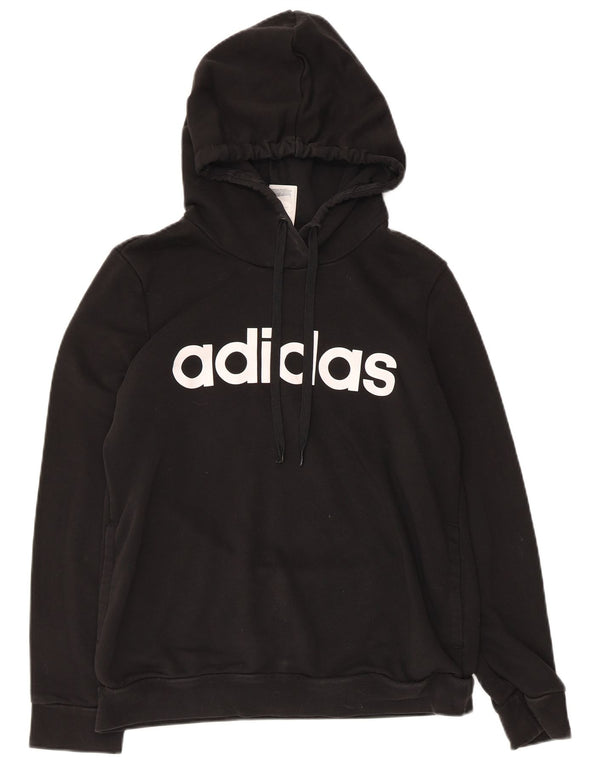 Adidas Ženska majica s kapuljačom s kapuljačom UK 16/18 Veliki crni pamuk