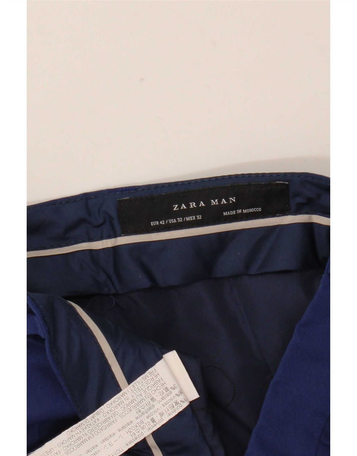 Zara muške uske chino hlače EU 42 velike W32 L30 plavi poliester