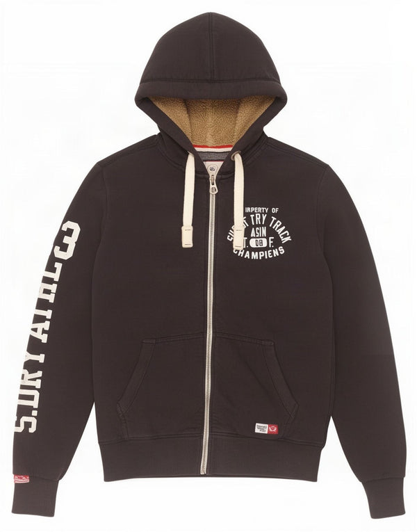 Superdry muški pulover s kapuljačom s patentnim zatvaračem Srednji tamnoplavi pamuk