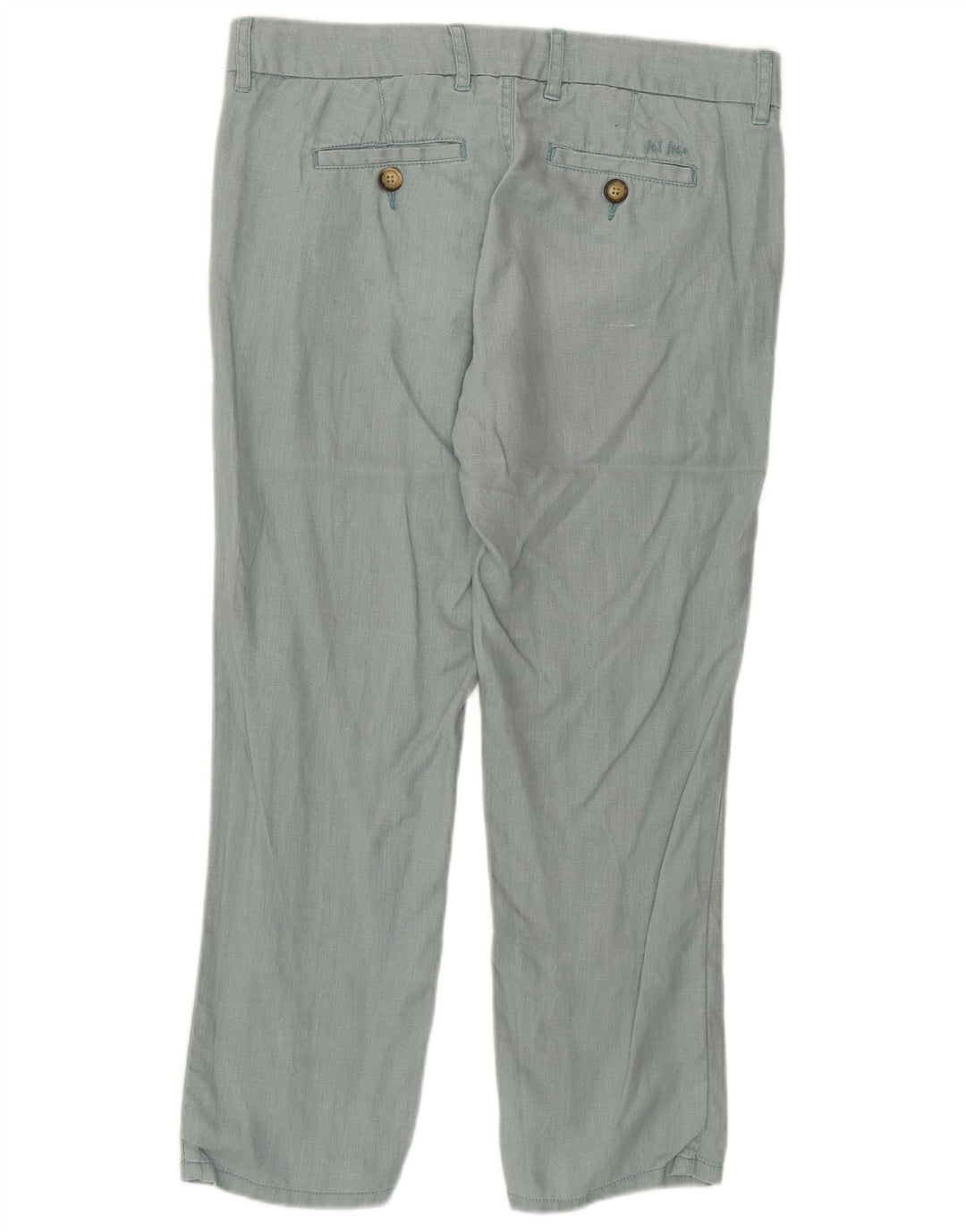 FAT FACE Ženske ravne ležerne hlače UK 10 male W32 L25 Zeleni lan