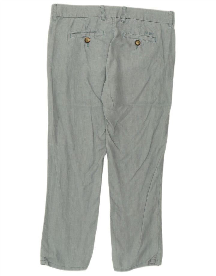 FAT FACE Ženske ravne ležerne hlače UK 10 male W32 L25 Zeleni lan