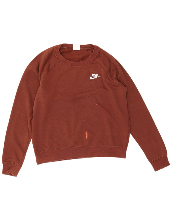 Nike ženska majica prekomjerne veličine UK 10, mali smeđi pamuk