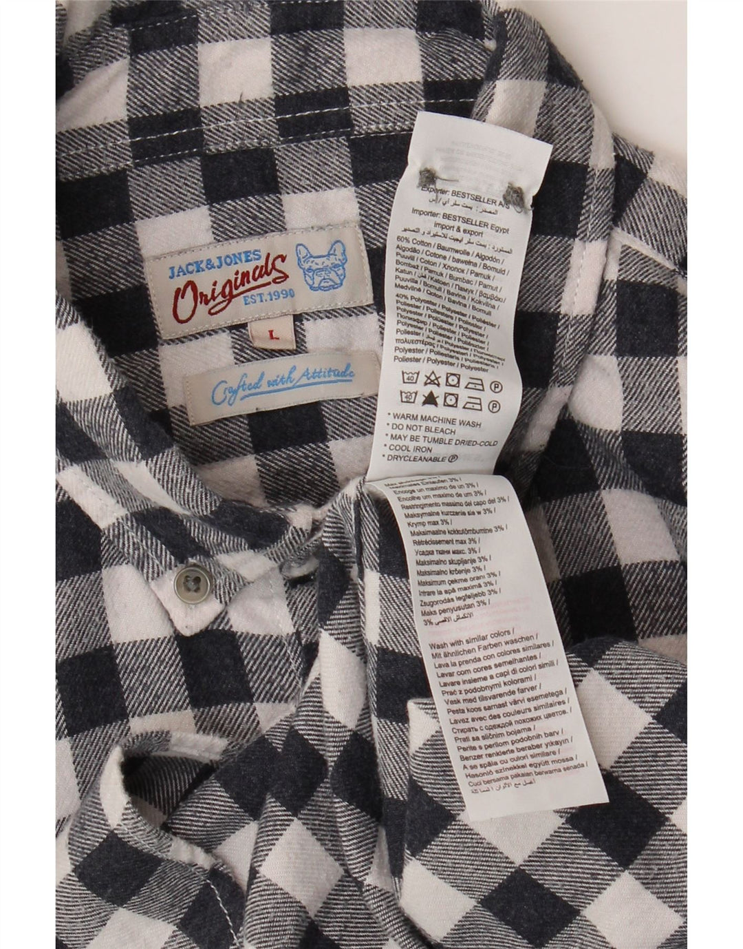 Jack & Jones muška flanelska košulja velika tamnoplava gingham pamuk