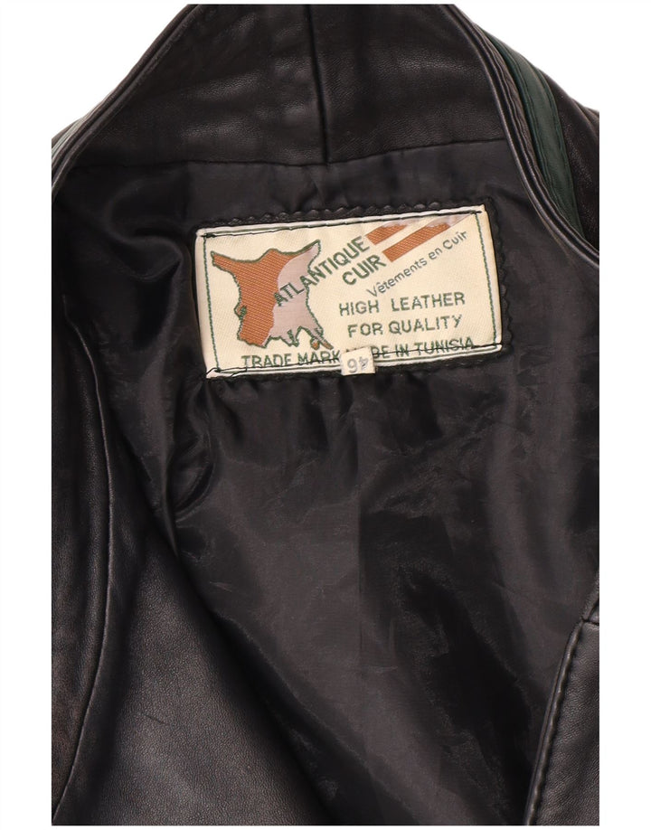 Vintage ženska kožna jakna širokog kroja EU 46 XL od crne kože u boji