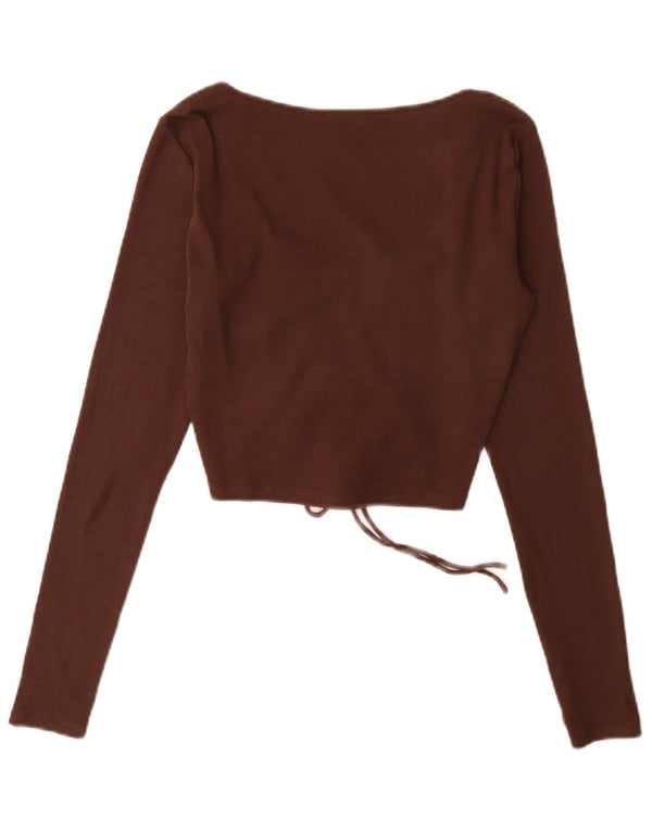 Zara ženska majica dugih rukava UK 14 Large Brown