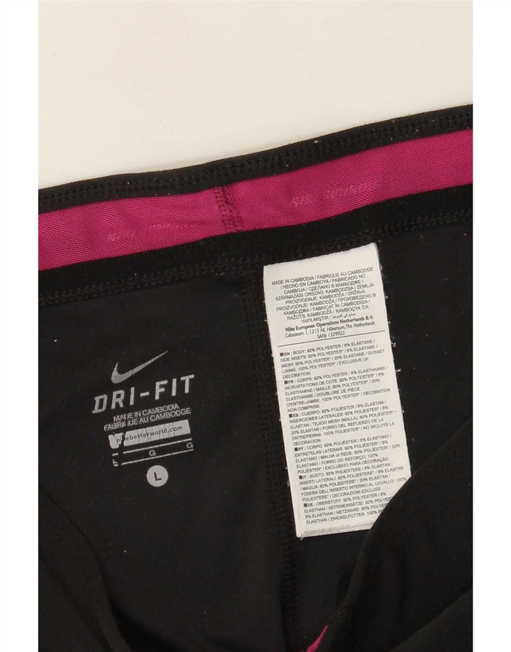 Nike Ženske Dri Fit Capri Leggings UK 14 Large Black Colourblock Poliester