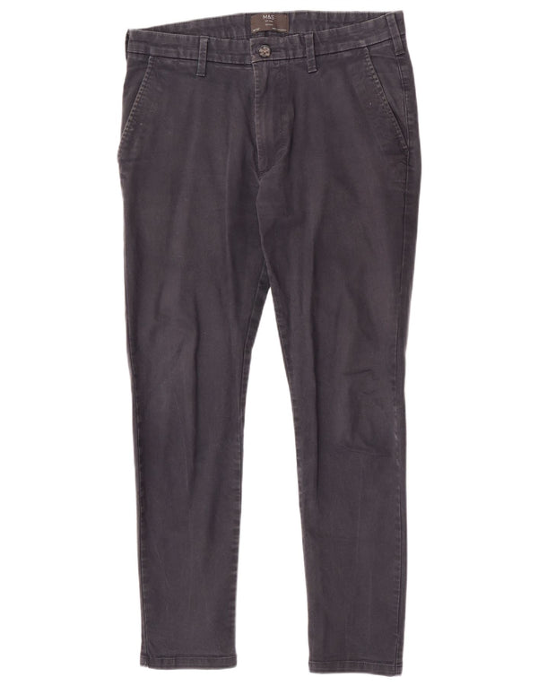 Marks & Spencer muške uske chino hlače W30 L29 tamnoplavi pamuk