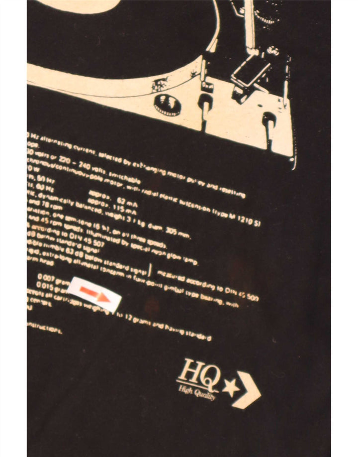 Converse Mens Regular Graphic T-Shirt Top Medium Black Cotton Music