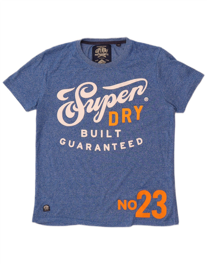 Superdry muška majica kratkih rukava s grafičkim motivima, srednje plavi flekasti pamuk
