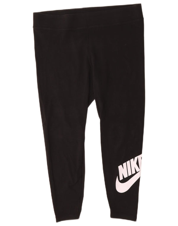 Nike ženske grafičke kratke tajice UK 18 XL crni pamuk