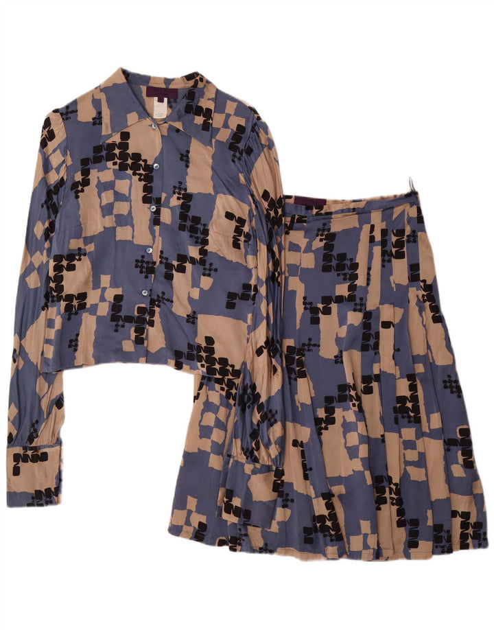 LES COPAINS Ženska dvodijelna suknja IT 42 srednje W28 plava geometrijska svila