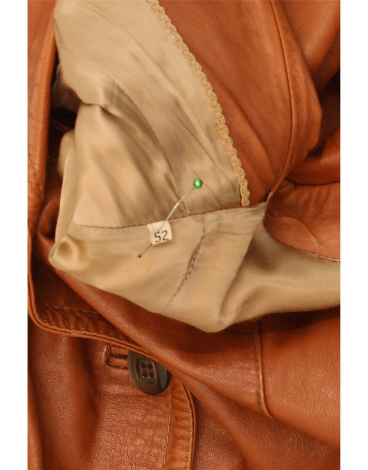 Vintage ženski kožni kaput IT 52 2XL smeđi