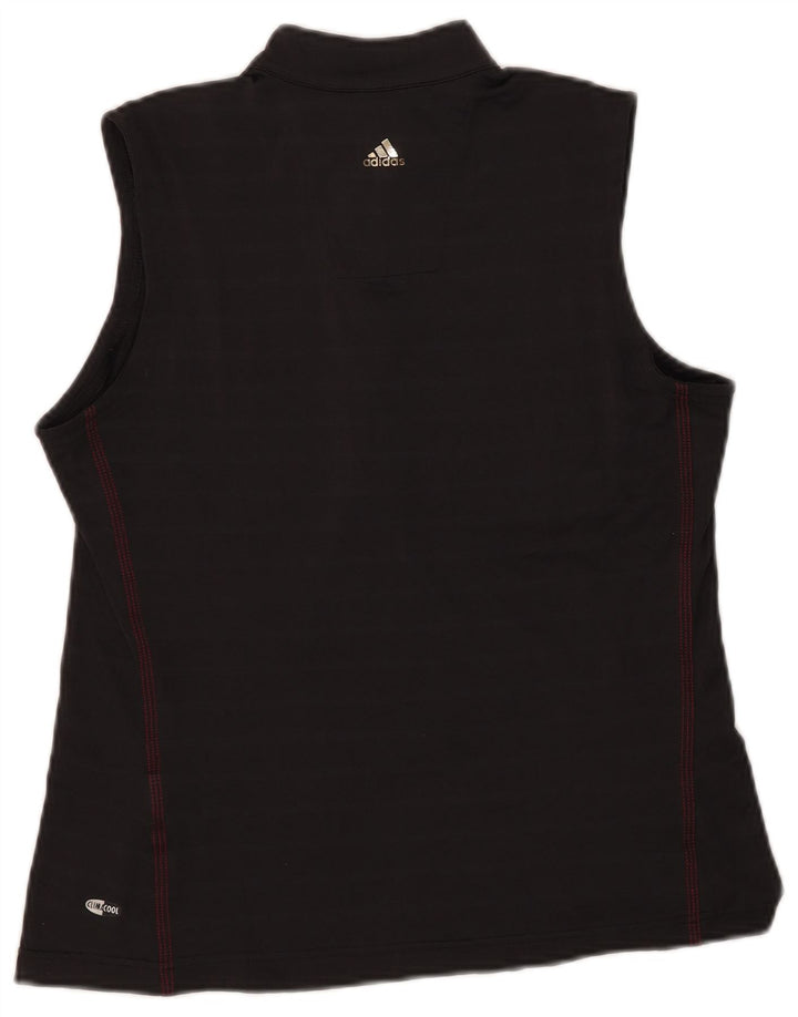 Adidas Womens Climacool Vest Top UK 12 Medium Black Striped Polyester
