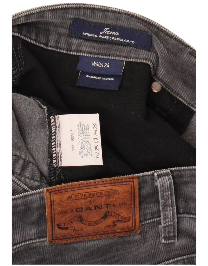 GANT Mens Jason Regular Fit Straight Corduroy Hlače W40 L34 Sivi Pamuk