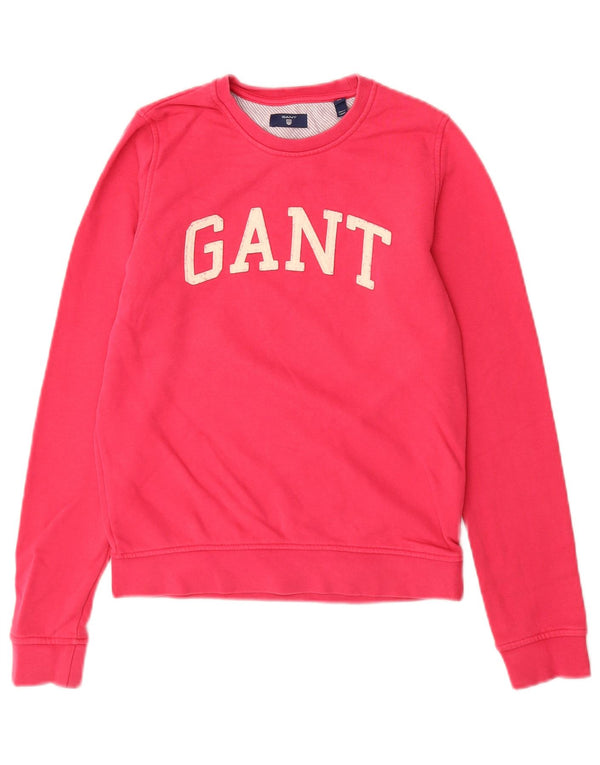 Gant ženski džemper s grafičkim motivima UK 6 XS, ružičasti pamuk