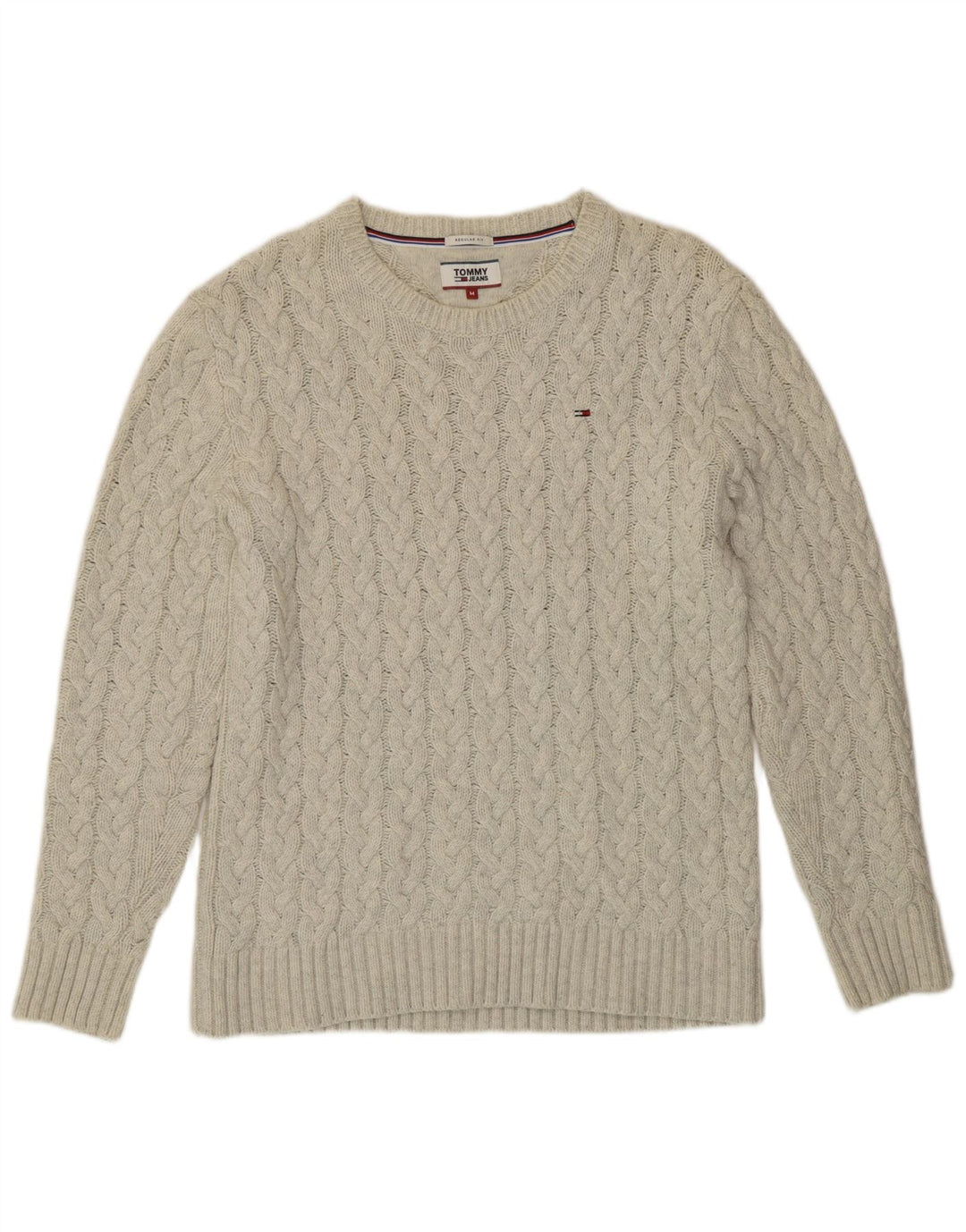 Tommy Hilfiger muški džemper s okruglim izrezom srednje bijele boje