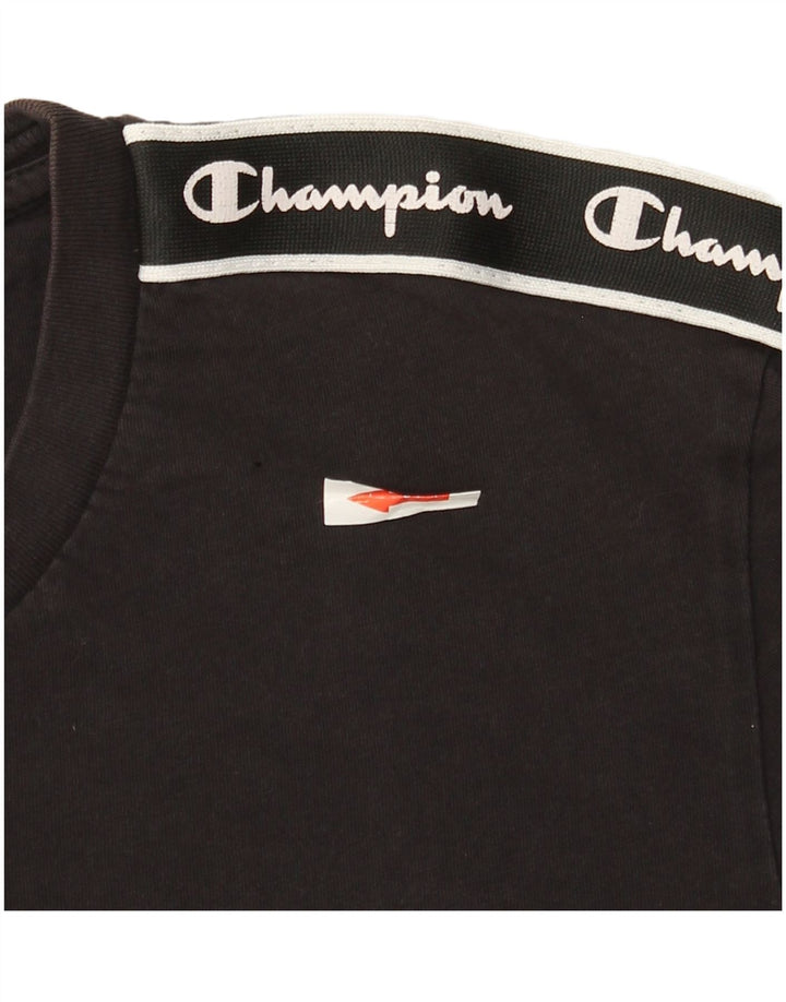 Champion Mens Graphic T-Shirt Top Small Black Cotton