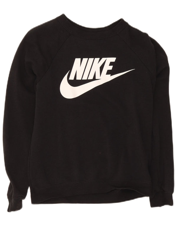 Nike Ženska prekomjerna trenirka s grafičkim motivima UK 6 XS crni pamuk