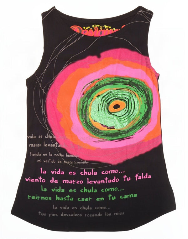 Desigual ženski gornji dio prsluka s grafičkim motivima UK 14 veliki crni