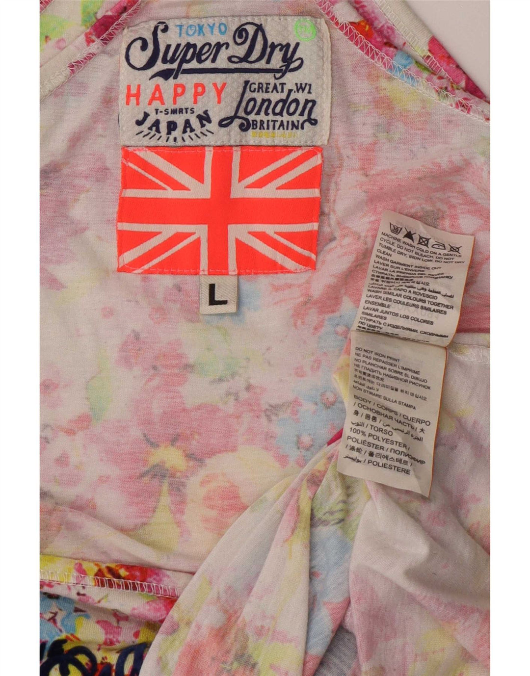 Superdry ženski grafički prsluk UK 16 Veliki raznobojni cvjetni poliester