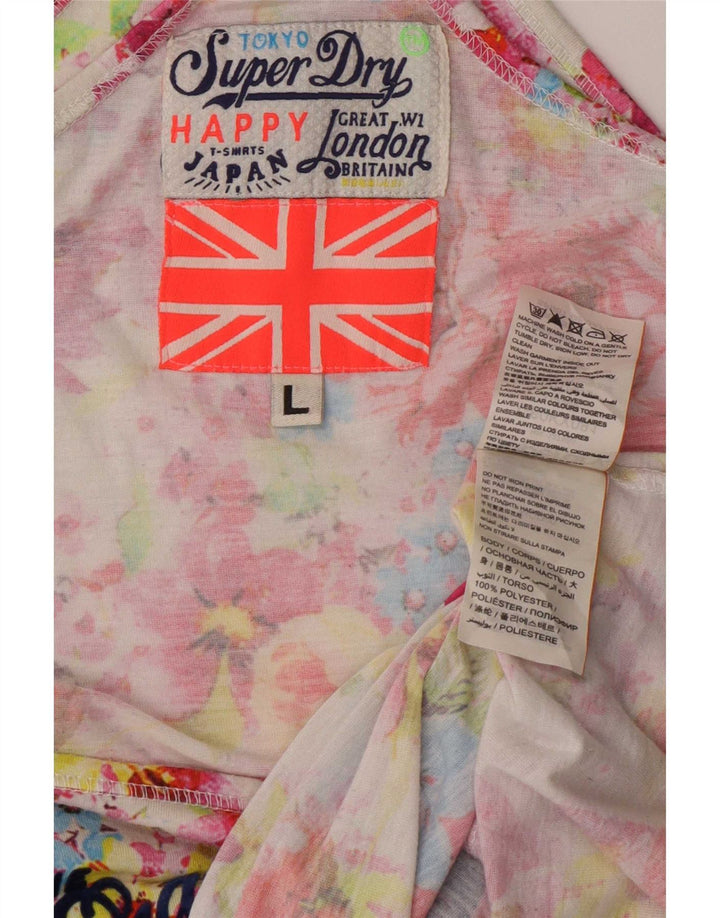 Superdry ženski grafički prsluk UK 16 Veliki raznobojni cvjetni poliester