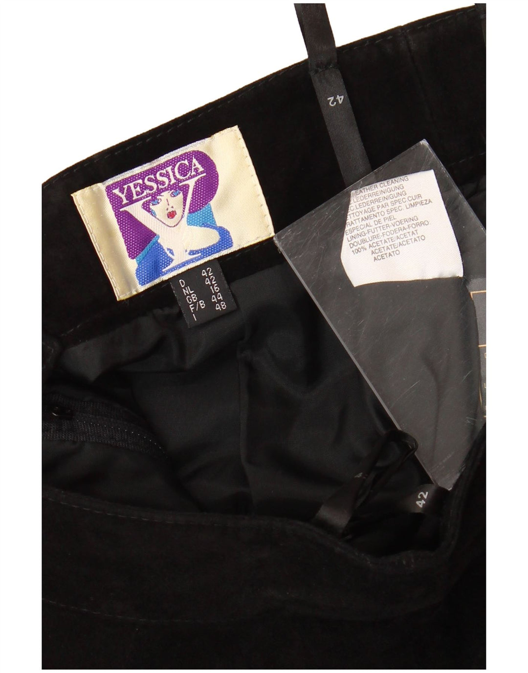 YESSICA ženska pencil suknja UK 16 velika W30 crni acetat