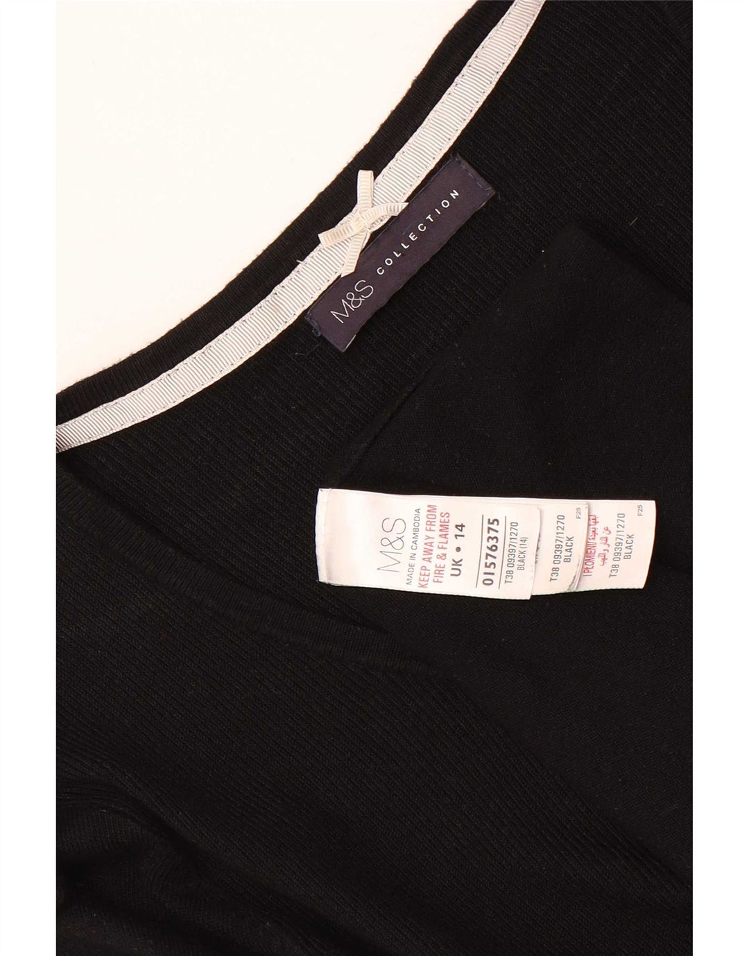 Marks & Spencer ženska majica s tunikom 3/4 rukava UK 14 srednje crna viskoza
