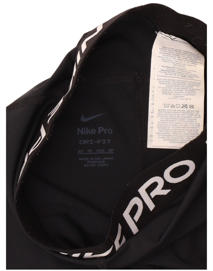 NIKE ženske kratke sportske hlače Dri Fit Graphic UK 4 XS crni poliester