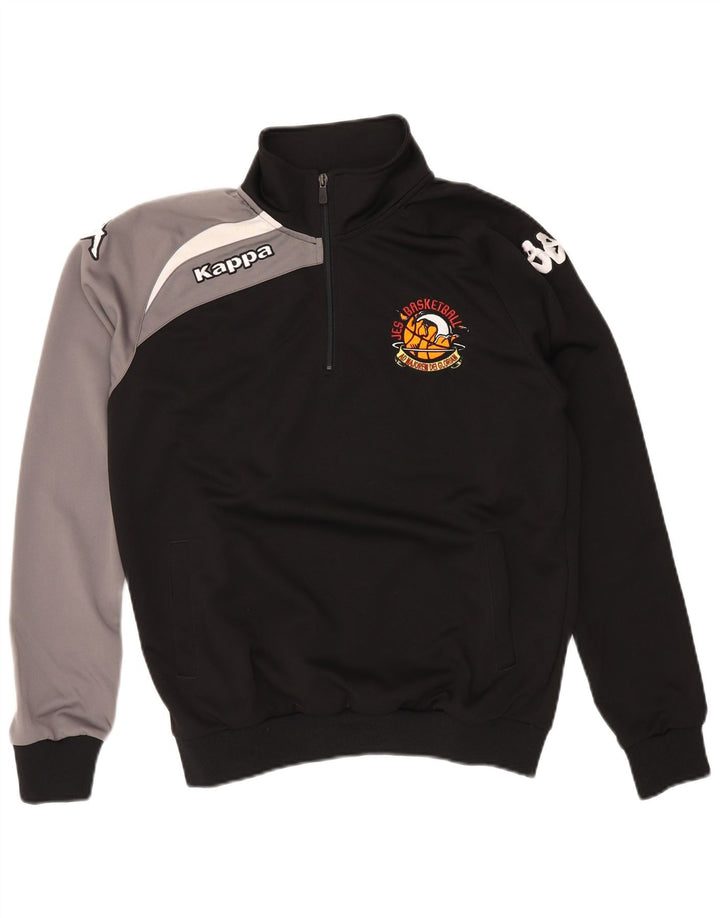 KAPPA muška majica s kratkim izrezom i kratkim izrezom s grafičkim detaljima, mala crna boja