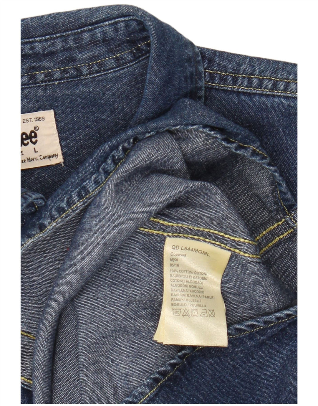 Lee muška traper košulja Large Blue Pamuk