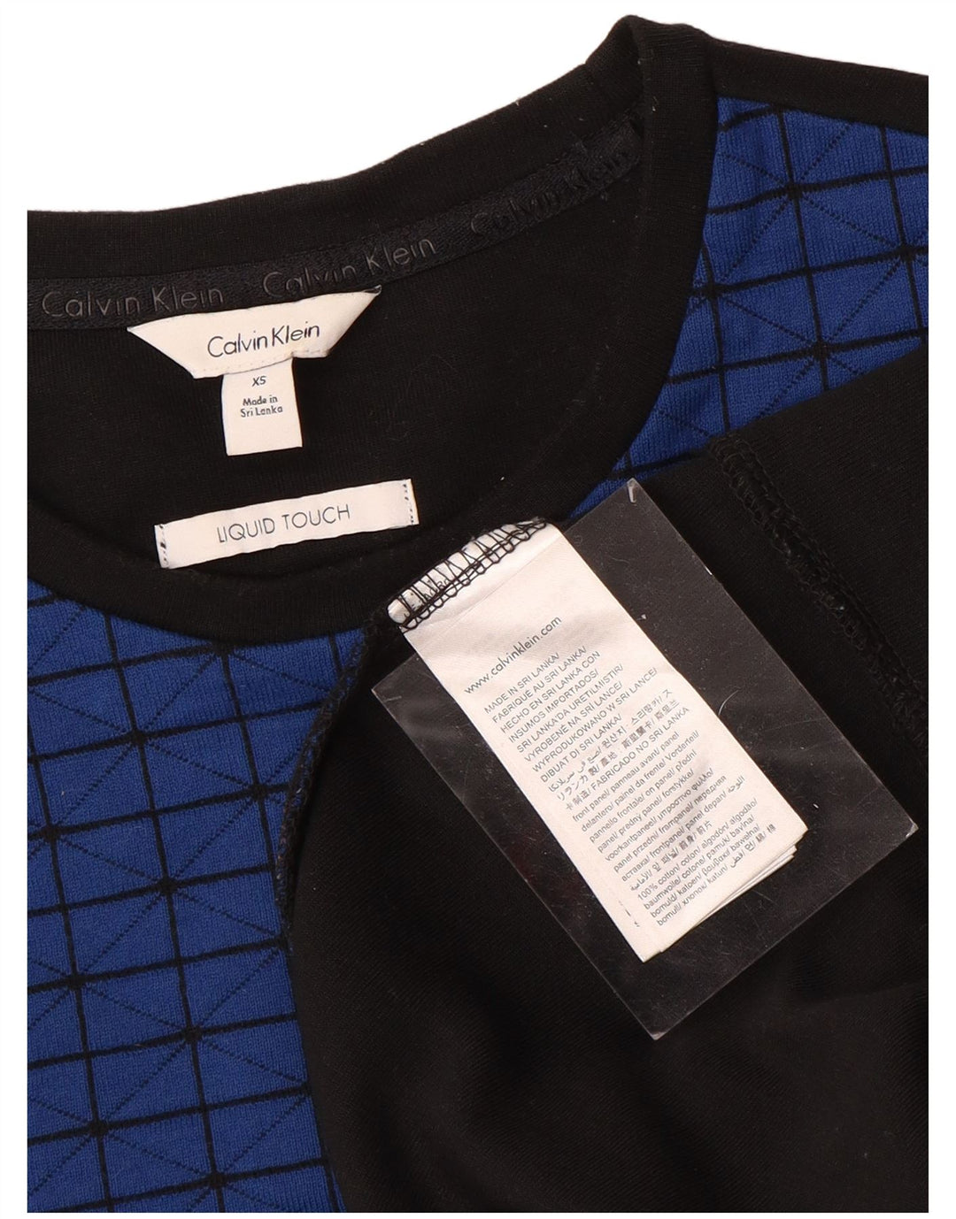 CALVIN KLEIN Muški džemper XS plavi geometrijski pamuk