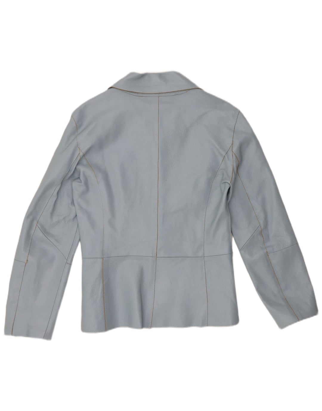 VINTAGE ženska kožna jakna sa 2 gumba UK 12 srednje plava