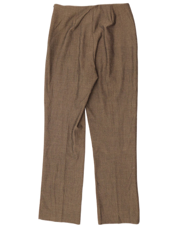 Marks & Spencer Womens High Waist Suit Trousers UK 12 Medium W26 L28 Khaki