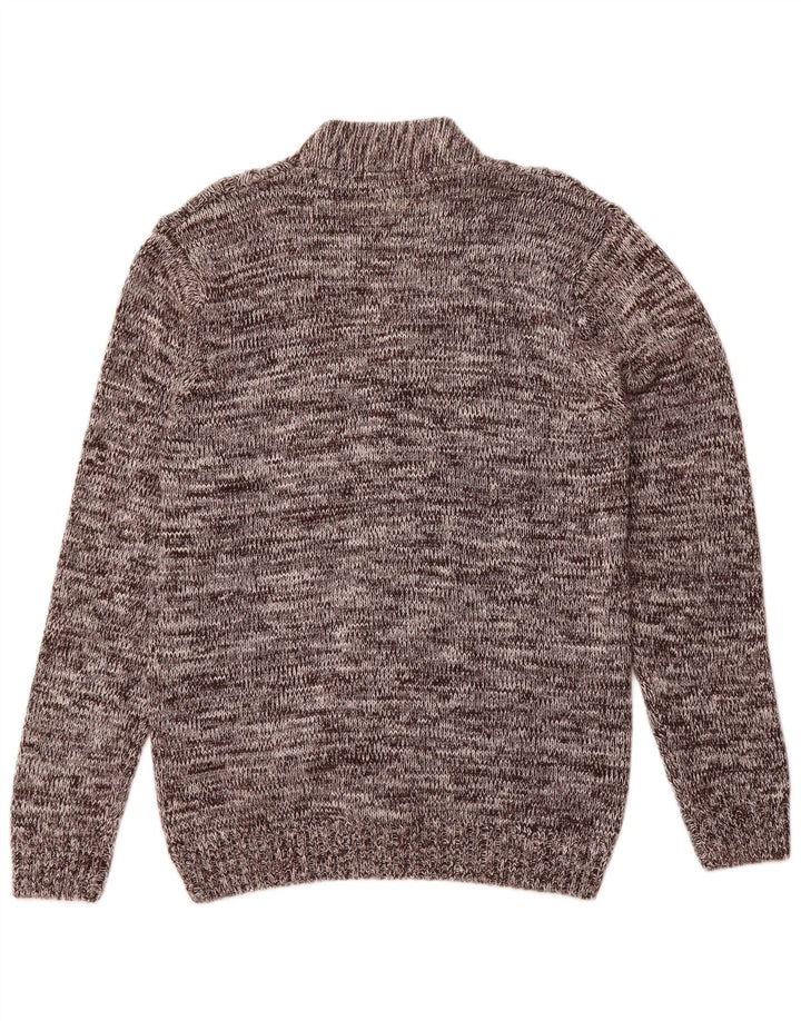 Vintage muški kardigan pulover od velikog smeđeg flekastog pamuka