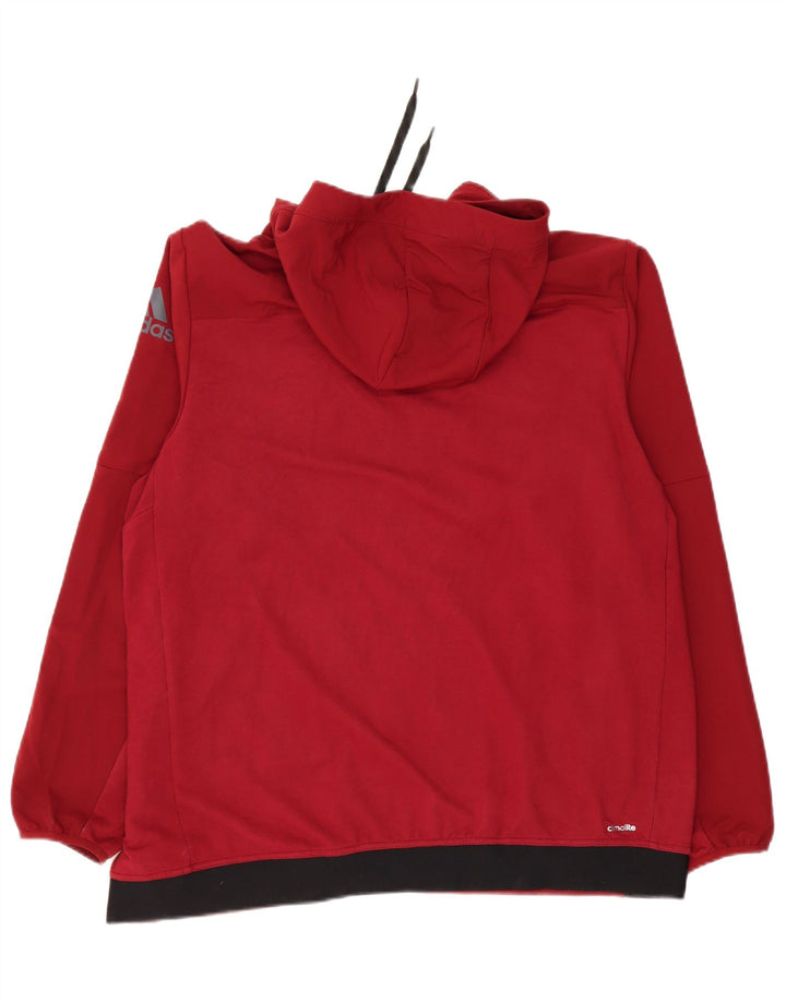 ADIDAS Mens Climalite Zip Hoodie Sweater 2XL Red Polyester Vintage Adidas and Second-Hand Adidas from Messina Hembry 