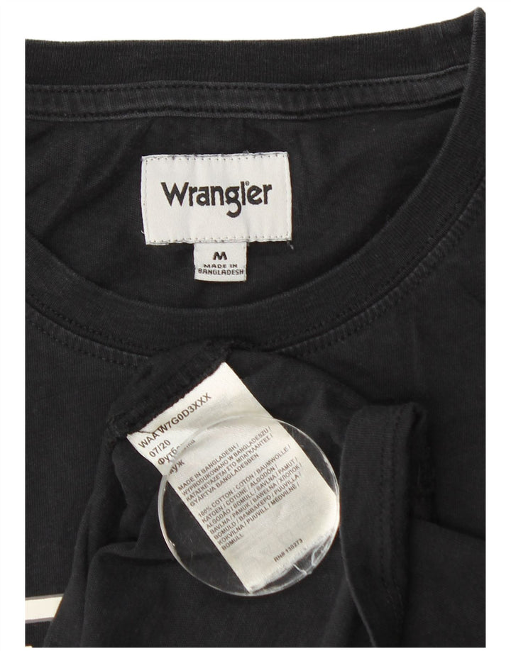 Wrangler muška grafička majica s dugim rukavima, srednji crni pamuk