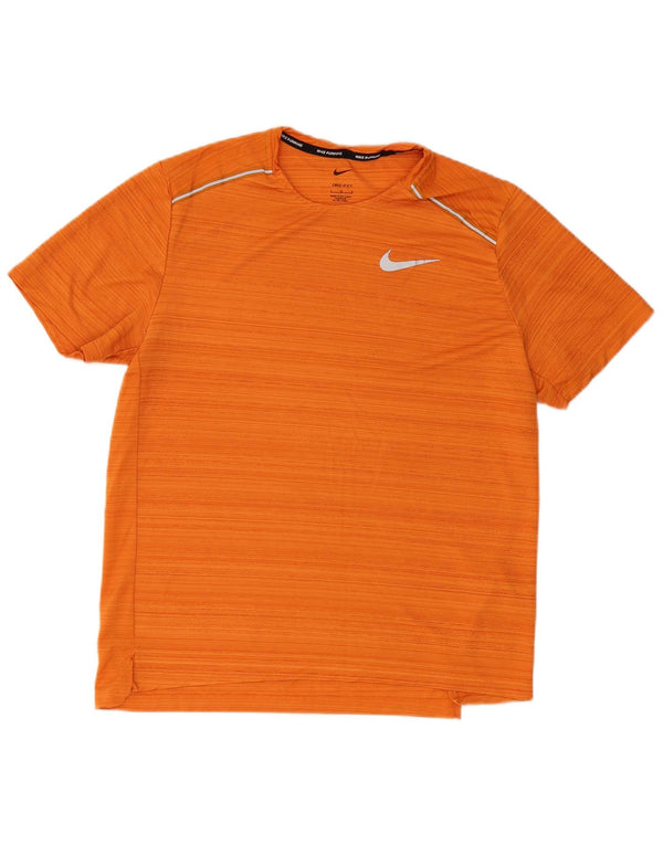 NIKE Muška Dri Fit majica s velikim narančastim prugama od poliestera