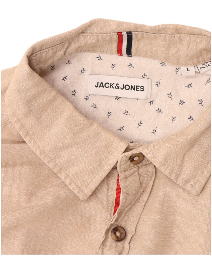Jack & Jones muška košulja velika bež pamuk