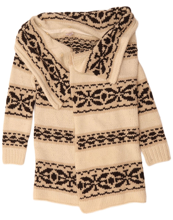 Parosh ženski dugi kardigan pulover UK 14 Medium Off White Fair Isle