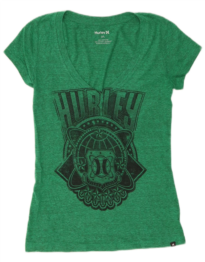 Hurley Ženska majica kratkih rukava s grafičkim motivima UK 12 Srednje zeleni poliester