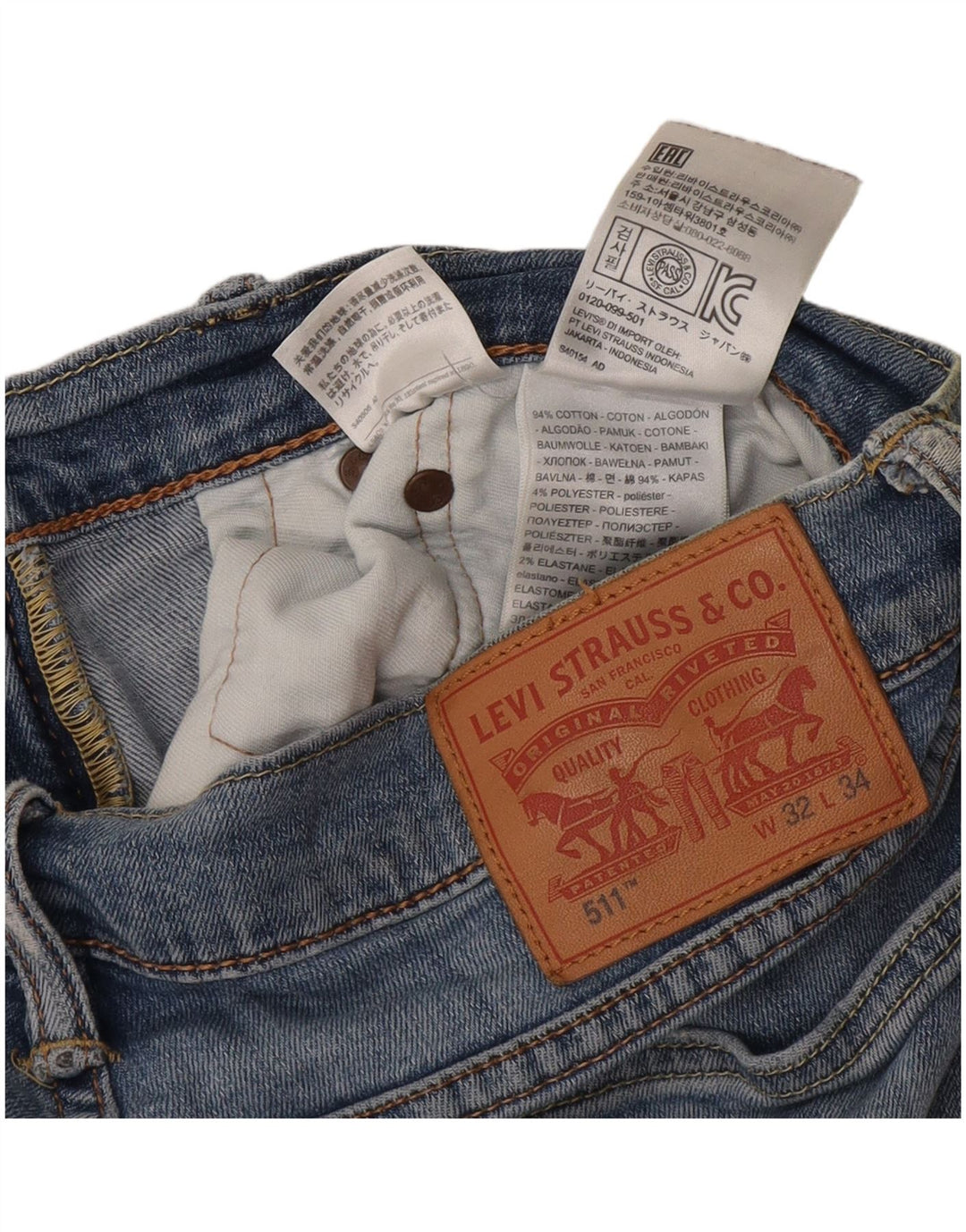 Levi's muške 511 uske traperice W32 L31 plavi pamuk