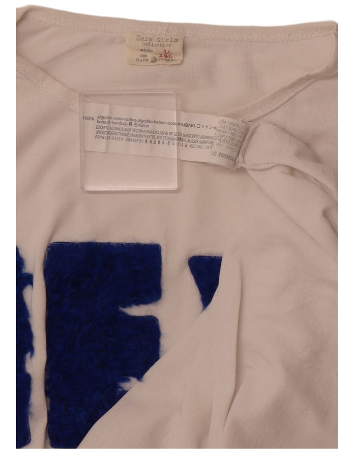 ZARA majica dugih rukava za djevojčice, 9-10 godina, bijeli pamuk