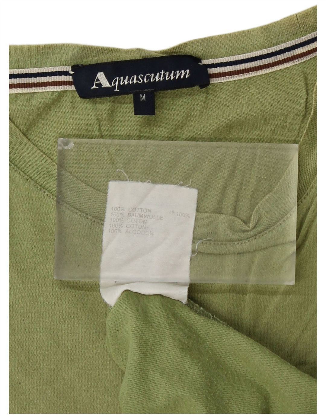 AQUASCUTUM Ženska majica kratkih rukava UK 14 Srednje zeleni pamuk