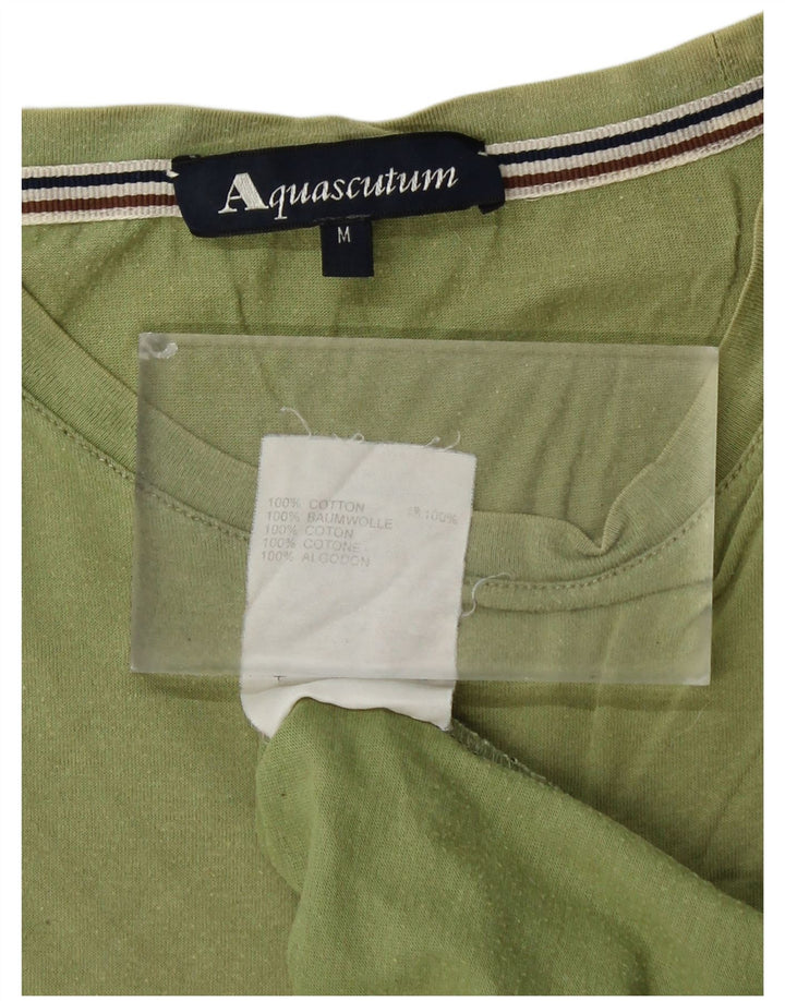 AQUASCUTUM Ženska majica kratkih rukava UK 14 Srednje zeleni pamuk
