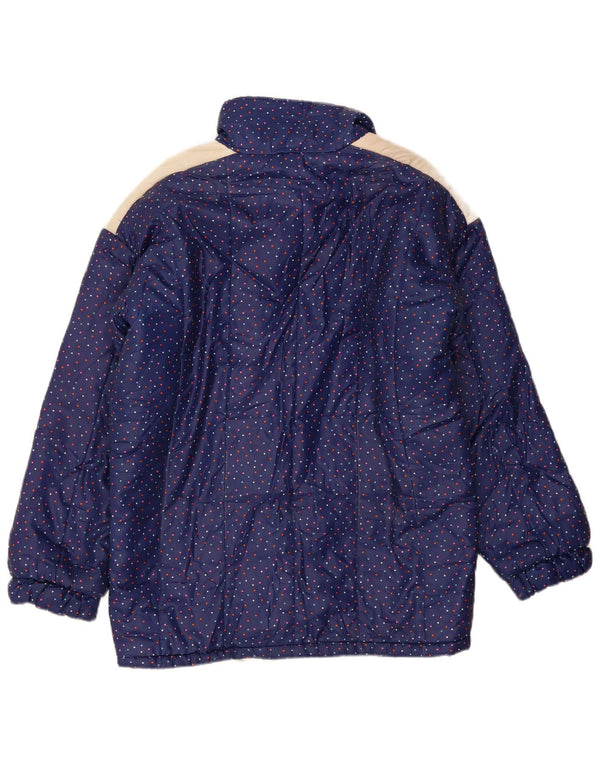 Vintage ženska podstavljena jakna IT 48 XL tamnoplava na točkice