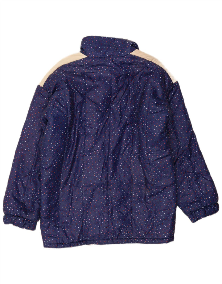 Vintage ženska podstavljena jakna IT 48 XL tamnoplava na točkice