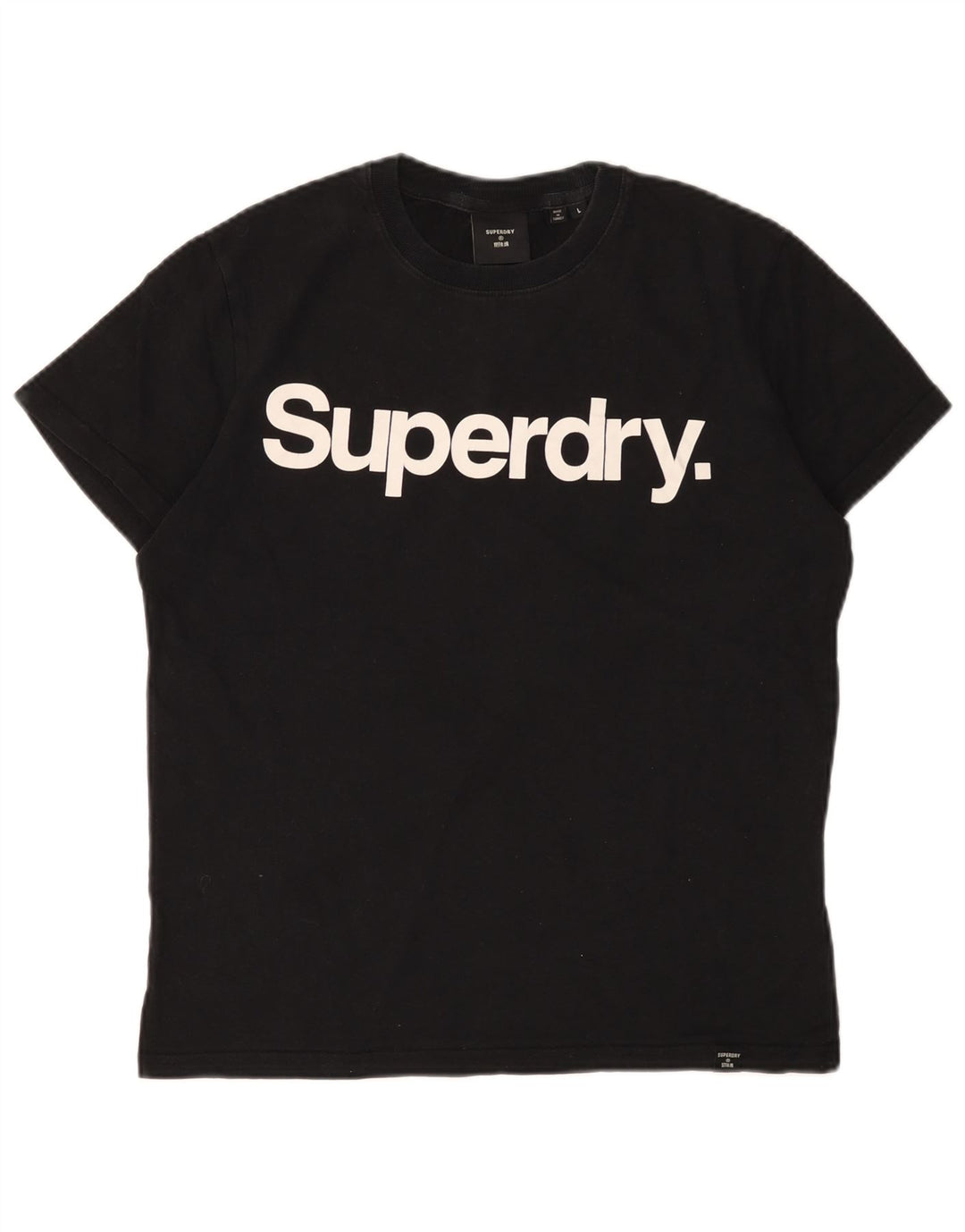 SUPERDRY Ženska majica kratkih rukava s grafičkim motivima UK 16 Veliki crni pamuk